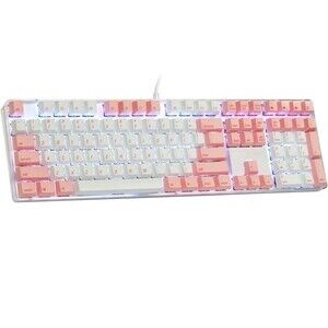 Qisan Pink PBT Keycaps 108 Key Cherry Profile Keycap Mechanical Gaming Keyboard